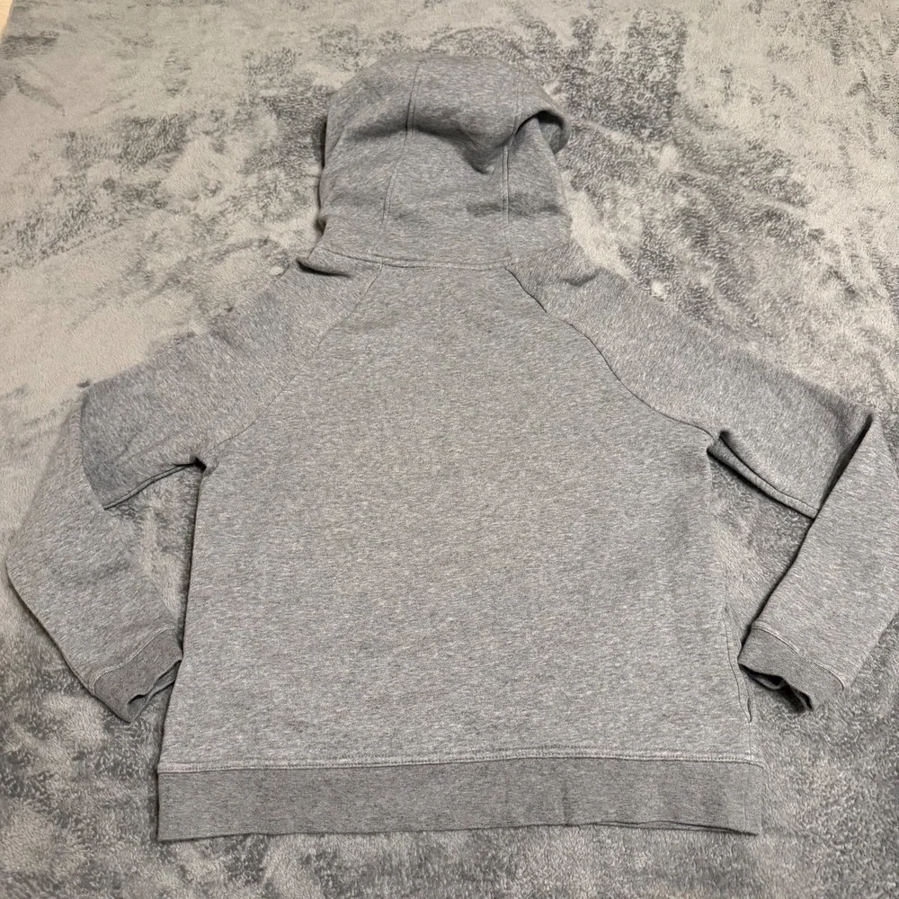 Nike Women Gray Hoodie Sweatshirt‎ Gold Mosaic Logo Pullover Cowl Neck Size M